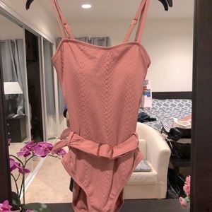 BOGO NWT Time & Tru One Piece Bathing Suit Size M(6-8) Light Mauve Pink Color